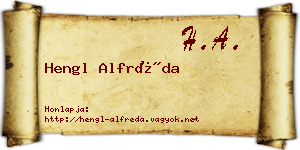 Hengl Alfréda névjegykártya